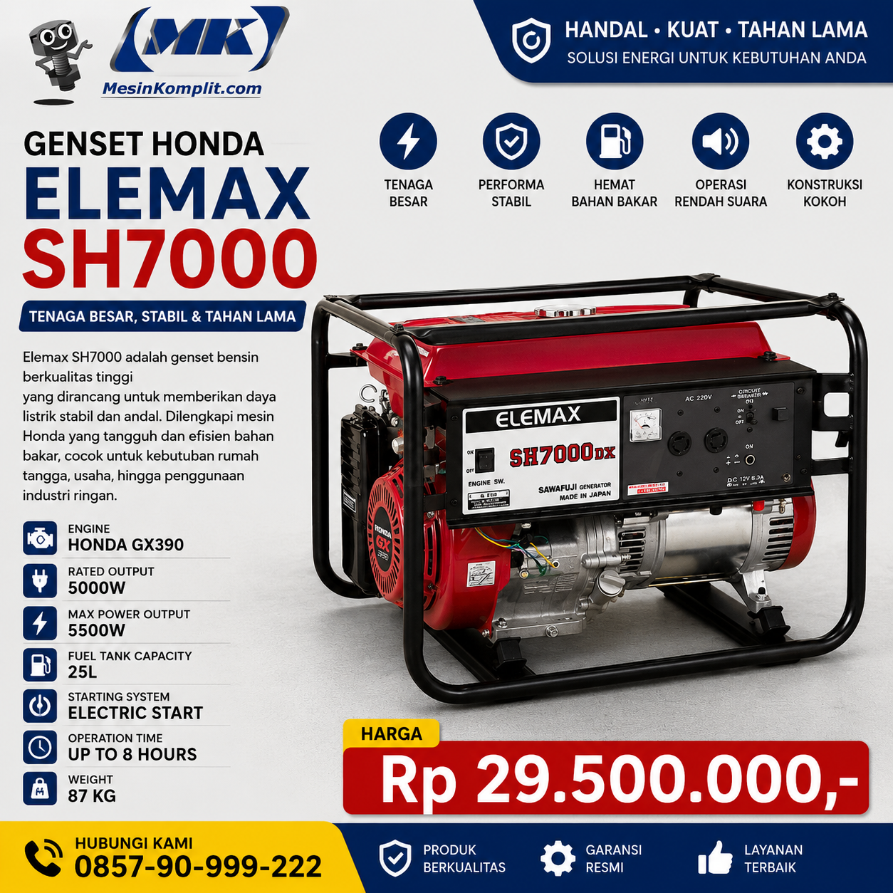 Genset Honda 5kva AT...